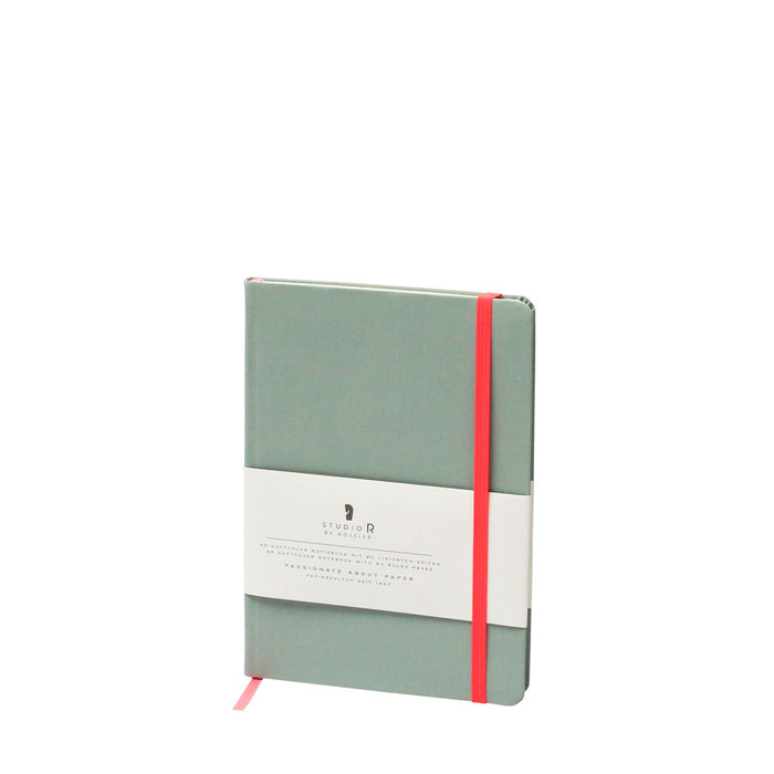 Notizbuch „Neon“ | A5 | Soft Cover - Stoffbezug | Mit Gummizug | eukalyptus
