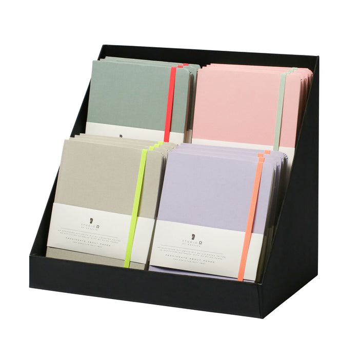 Notizbuch „Neon“ | A5 | Soft Cover - Stoffbezug | Mit Gummizug | stone