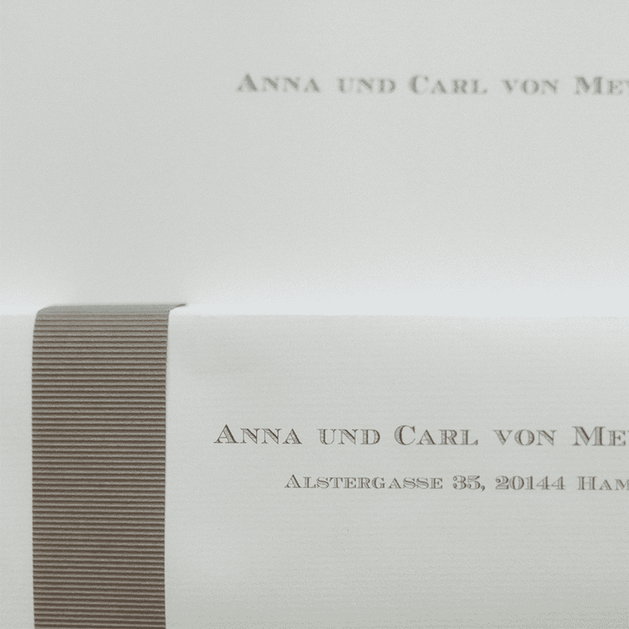Personalisierbare Briefpapier Kassette | Edles Bütten Papier | 60 Stück | taupe
