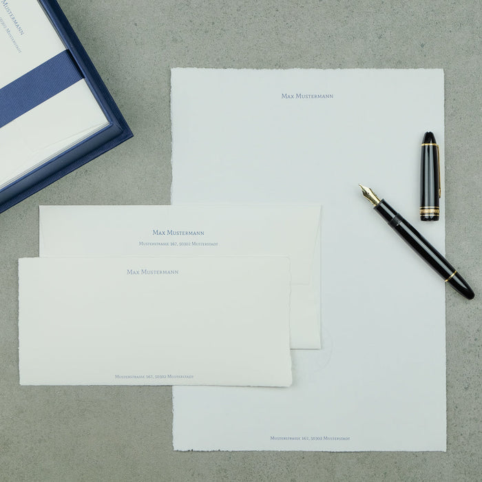Briefpapierbox personalisiert, Bütten, Taupe