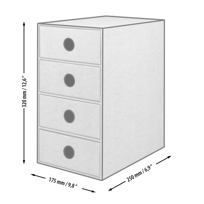 4er Schubladenbox für A5, Haselnuss-Braun