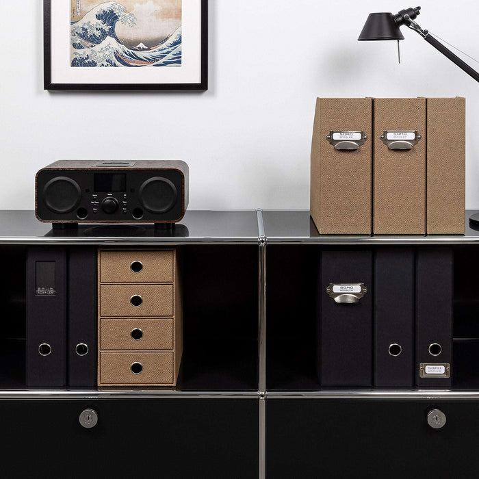 Stehsammler mit Griff für A4, Haselnuss-Braun