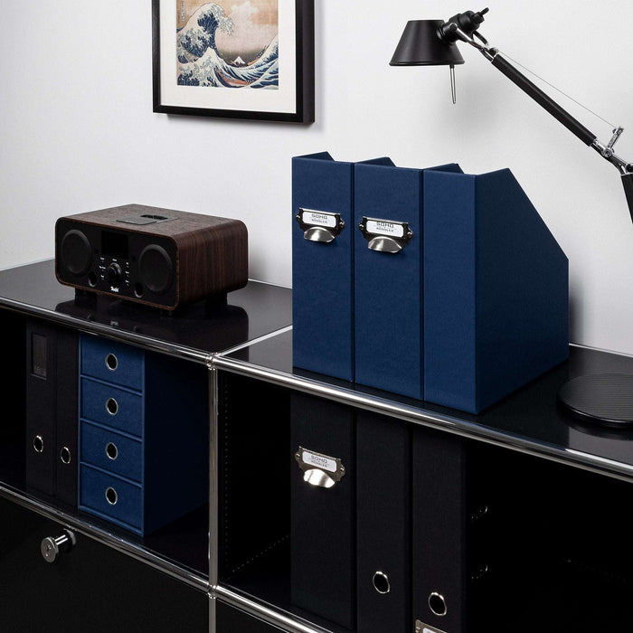 Stehsammler mit Griff für A4, Navy-Blau