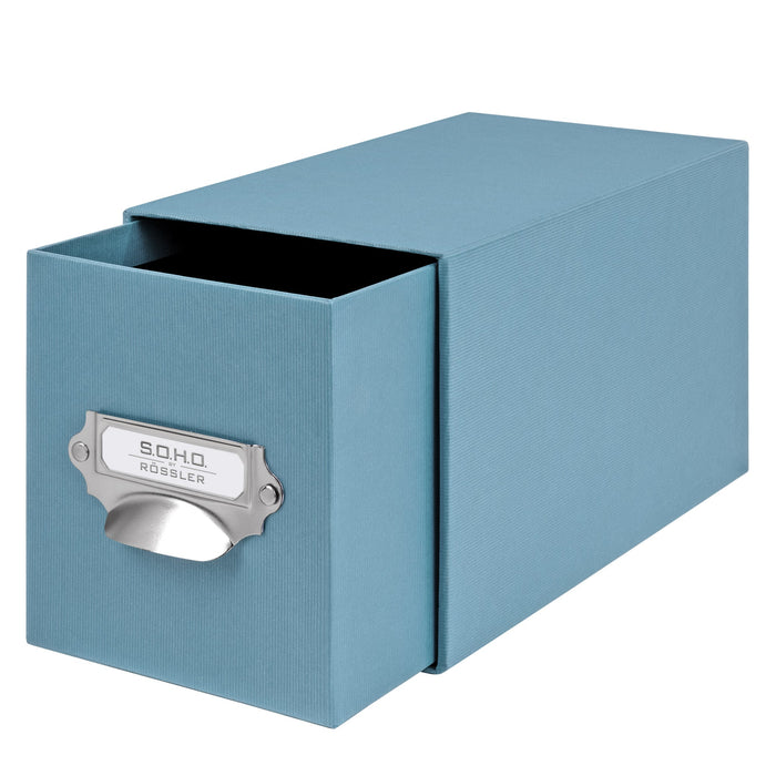 1er Schubladenbox für CDs, Denim-Blau