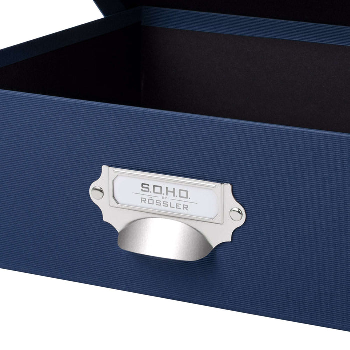 Aufbewahrungsbox mit Griff für A4, Navy-Blau