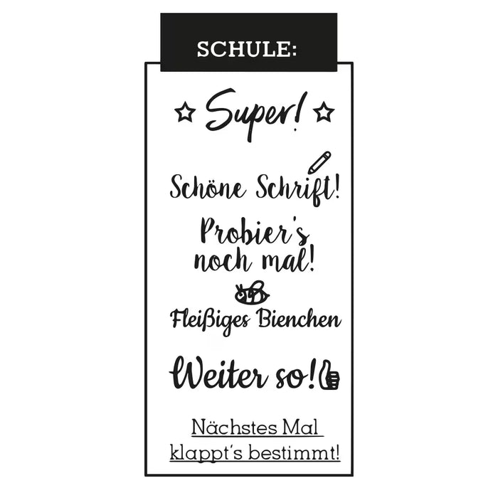 Retro-Stempel Set, Schule